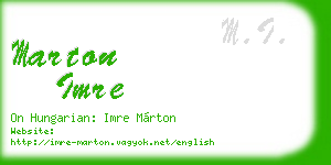 marton imre business card