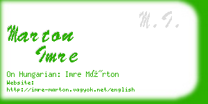 marton imre business card